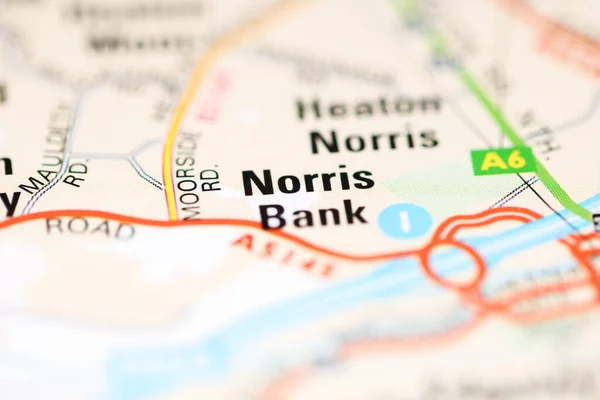 英国の地理地図上のノリス銀行 — ストック写真