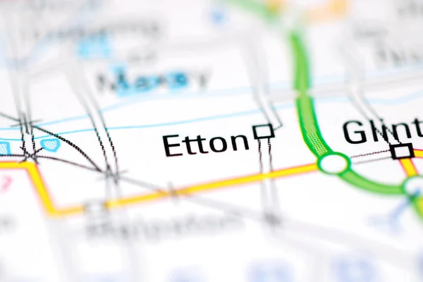 Etton Una Mappa Geografica Del Regno Unito — Foto Stock