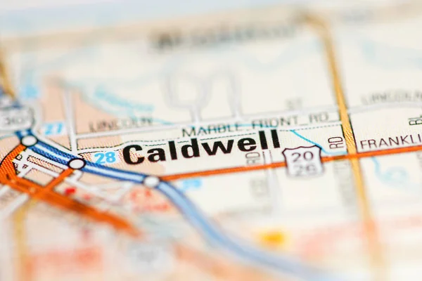 Caldwell Ένα Χάρτη Των Ηνωμένων Πολιτειών Της Αμερικής — Φωτογραφία Αρχείου