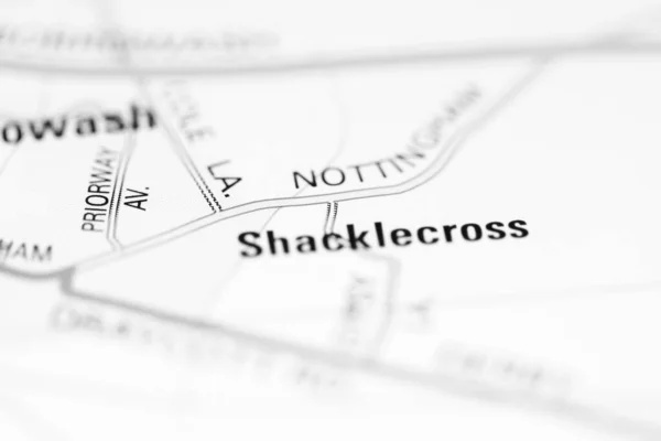 Shacklecross Географічній Карті Великої Британії — стокове фото