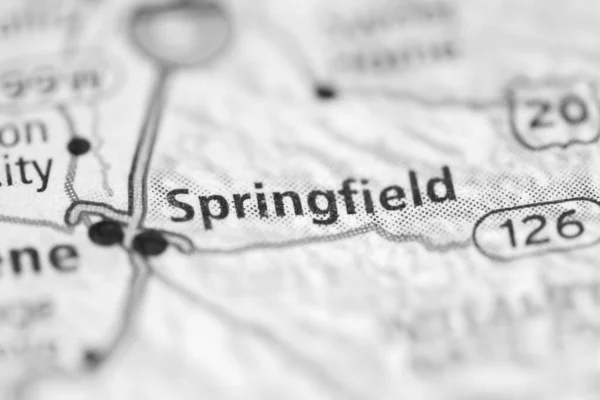 Springfield Geografické Mapě Usa — Stock fotografie