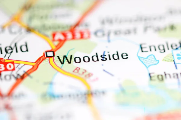 Woodside Reino Unido Sobre Mapa Geografia — Fotografia de Stock