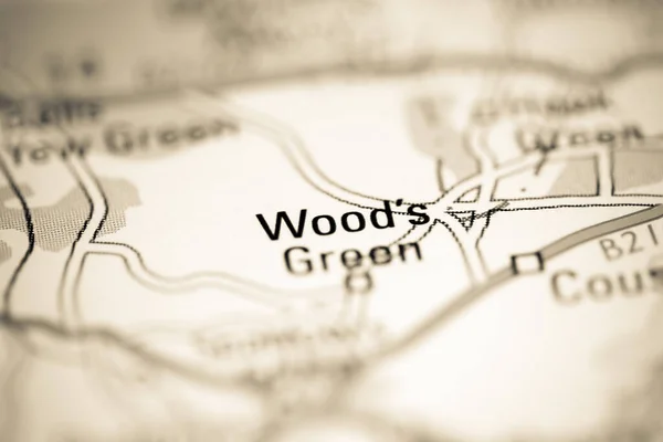 Wood Green Великобритания Географической Карте — стоковое фото