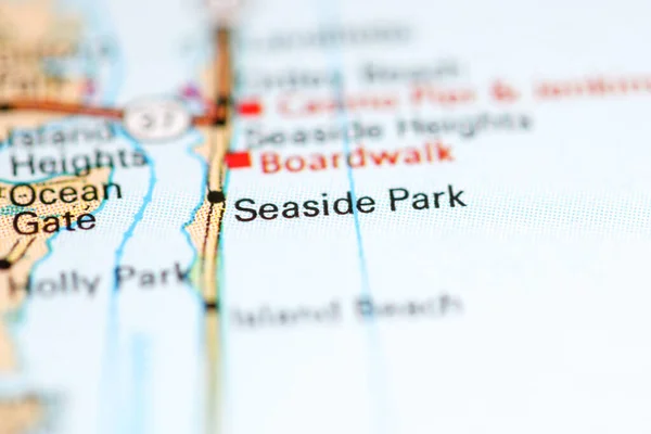 Tengerparti Park New Jersey Ben Usa Egy Földrajzi Térképen — Stock Fotó
