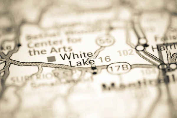 Белое Озеро Нью Йорк Сша Географической Карте — стоковое фото