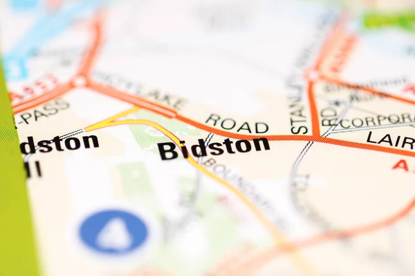 イギリスの地理地図上のビッドストン — ストック写真