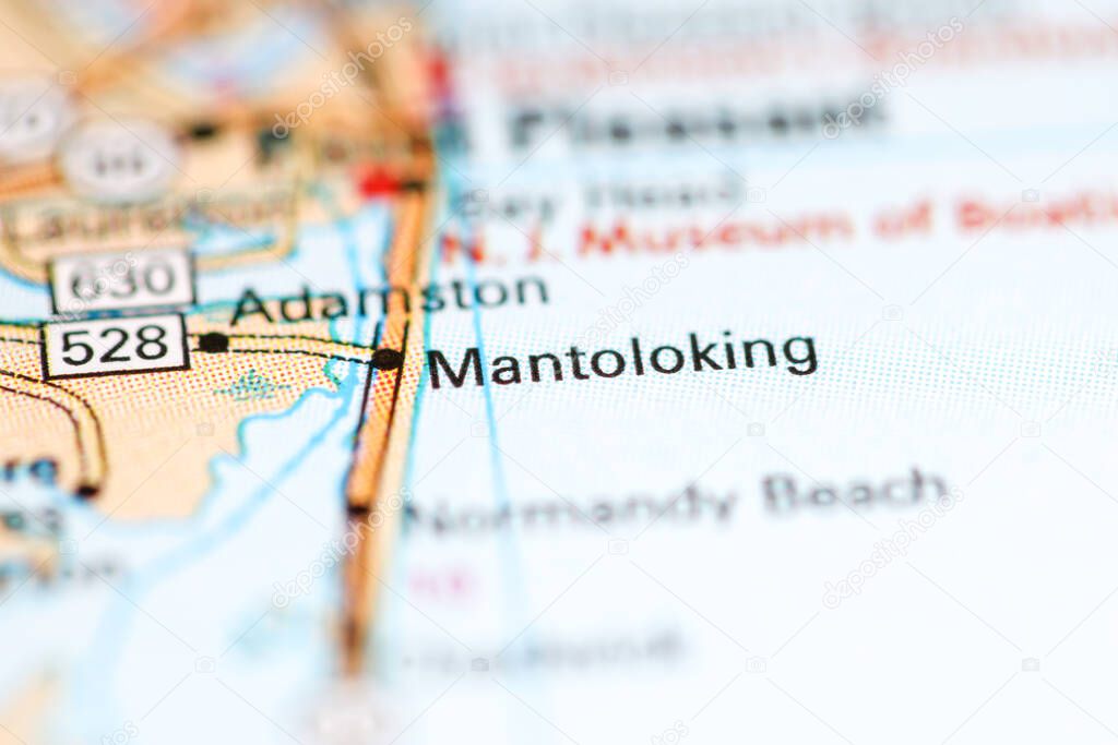 Mantoloking. New Jersey. USA on a geography map