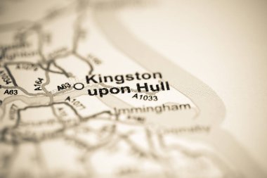 Kingston upon Hull. United Kingdom on a geography map clipart