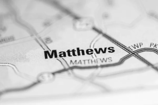 Matthews Una Mappa Degli Stati Uniti America — Foto Stock