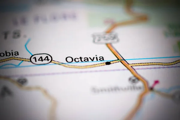 Octavia Oklahoma Usa Auf Einer Geografischen Karte — Stockfoto