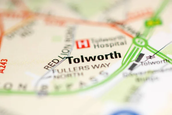 Tolworth Sobre Mapa Reino Unido — Fotografia de Stock