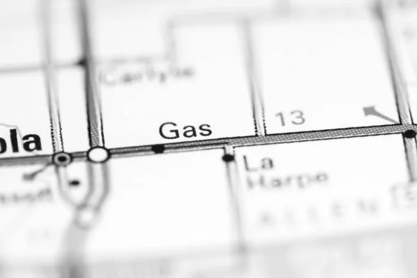 Gas Geven Kansas Usa Een Aardrijkskundekaart — Stockfoto