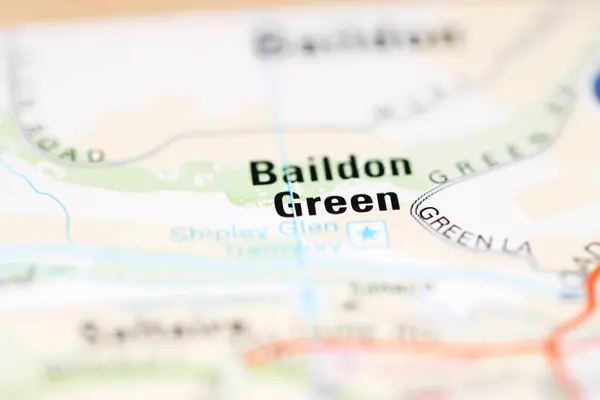 Baildon Green Sobre Mapa Geográfico Reino Unido — Fotografia de Stock