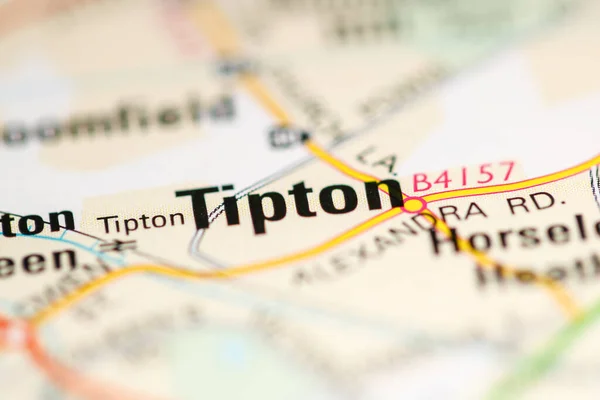 Tipton Sobre Mapa Reino Unido — Fotografia de Stock