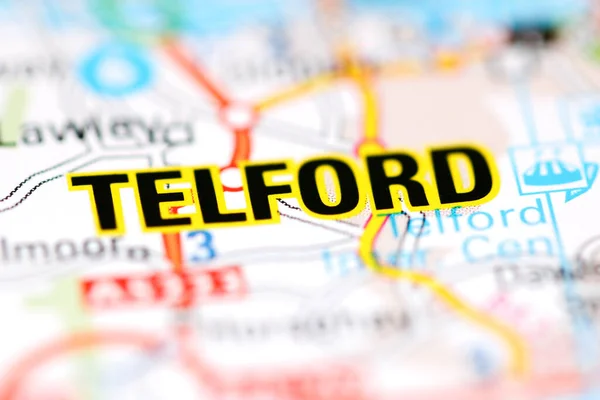 Telford Mapa Geográfico Reino Unido — Fotografia de Stock