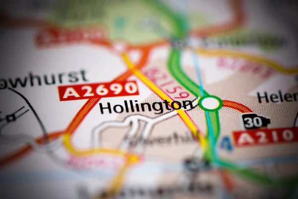 Hollington Reino Unido Mapa Geográfico — Foto de Stock