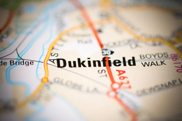 英国地图上的Dukinfield — 图库照片