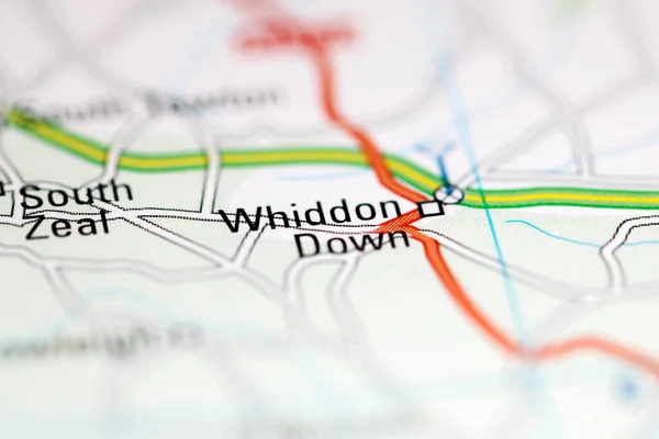 Whiddon Naar Beneden Verenigd Koninkrijk Aardrijkskundekaart — Stockfoto