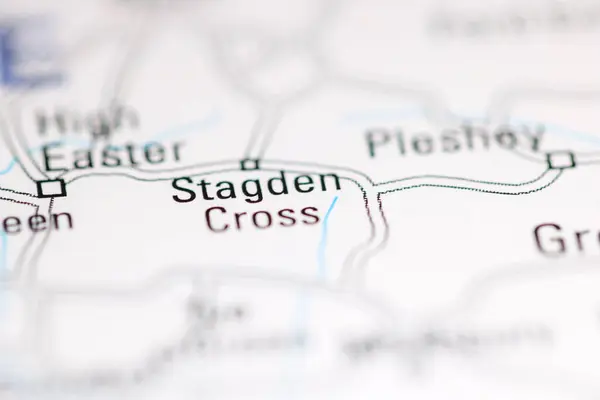 十字架の杖 地理地図上のイギリス — ストック写真
