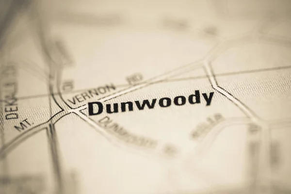 Dunwoody on a map of the United States of America