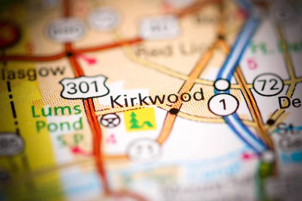 Kirkwood. Delaware. USA on a geography map