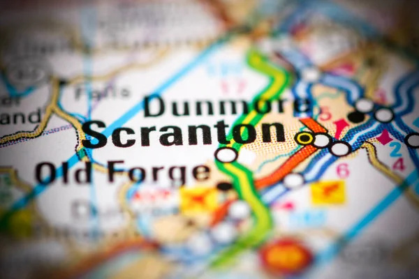 Scranton Pensilvanya Abd Coğrafya Haritasında — Stok fotoğraf