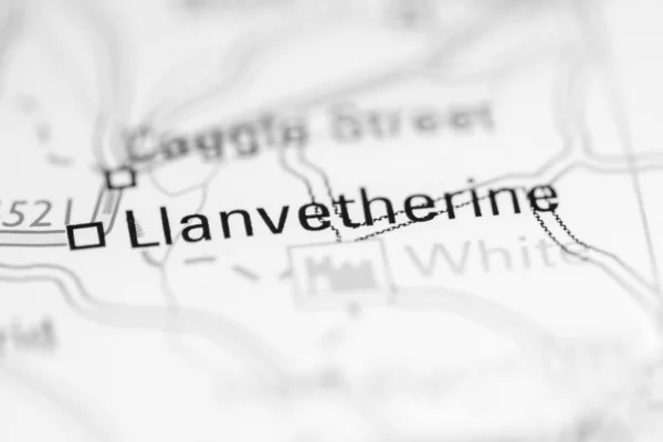 Llanvetherine 地理地図上のイギリス — ストック写真