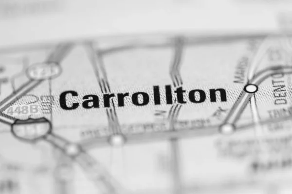 Carrollton Amerika Birleşik Devletleri Haritasında — Stok fotoğraf