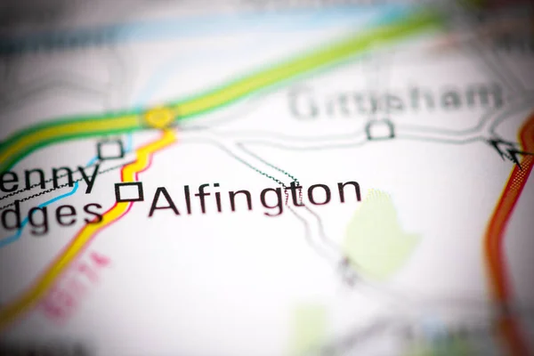 Альфінгтон Велика Британія Географічній Карті — стокове фото