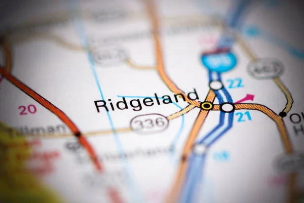 Ridgeland Carolina Del Sud Stati Uniti Una Mappa Geografica — Foto Stock