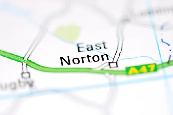 イギリスの地理地図上の東ノートン — ストック写真