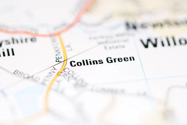 イギリスの地理地図上のCollins Green — ストック写真