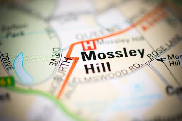 Mossley Hill Mapie Geograficznej Wielkiej Brytanii — Zdjęcie stockowe