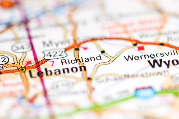 Richland. Pennsylvania. USA on a geography map