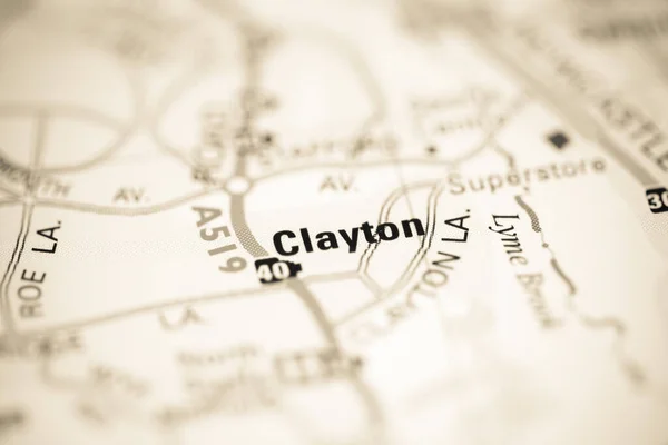 Clayton Una Mappa Geografica Del Regno Unito — Foto Stock