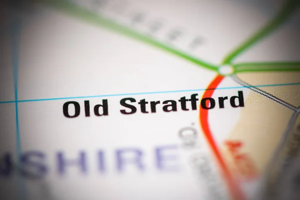 Old Stratford Sobre Mapa Reino Unido — Fotografia de Stock