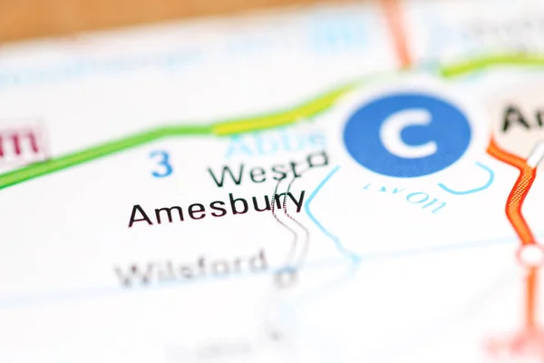 West Amesbury Reino Unido Sobre Mapa Geografia — Fotografia de Stock