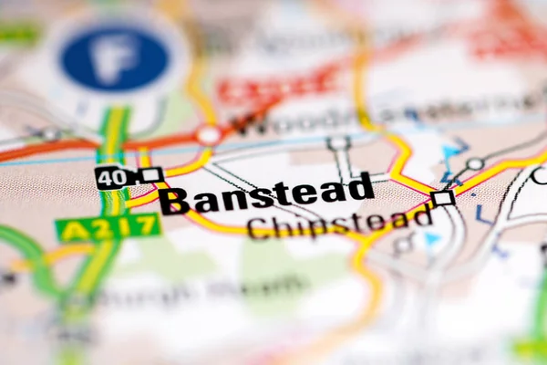 Banstead Royaume Uni Sur Une Carte Géographique — Photo
