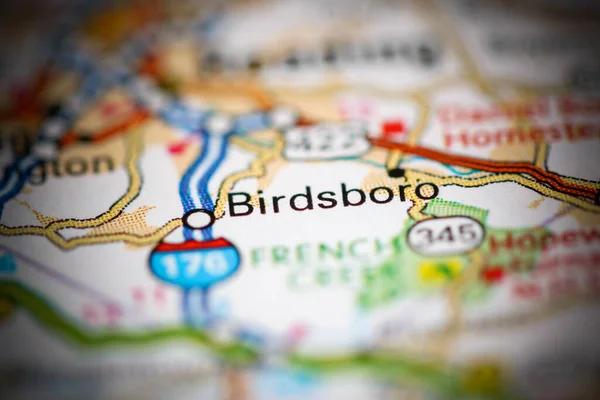 Birdsboro. Pennsylvania. USA on a geography map