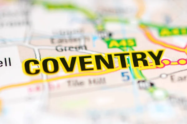 Coventry Reino Unido Sobre Mapa Geografia — Fotografia de Stock