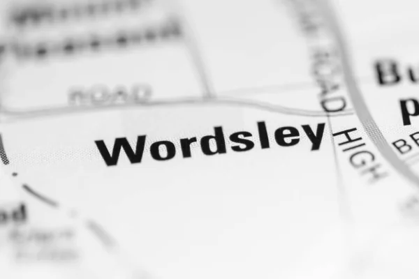 Wordlsey Sobre Mapa Reino Unido — Fotografia de Stock