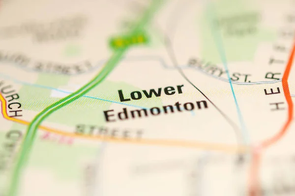 Lower Edmonton Sur Une Carte Royaume Uni — Photo