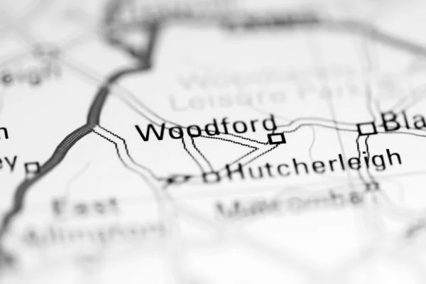 ウッドフォード 地理地図上のイギリス — ストック写真