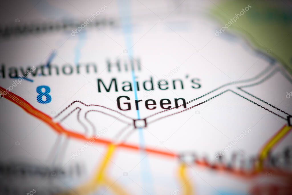 Maiden's Green. United Kingdom on a geography map