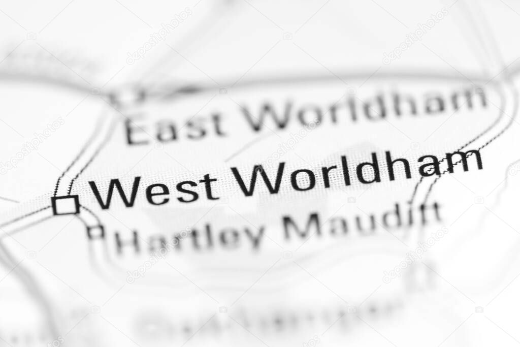 West Worldham. United Kingdom on a geography map