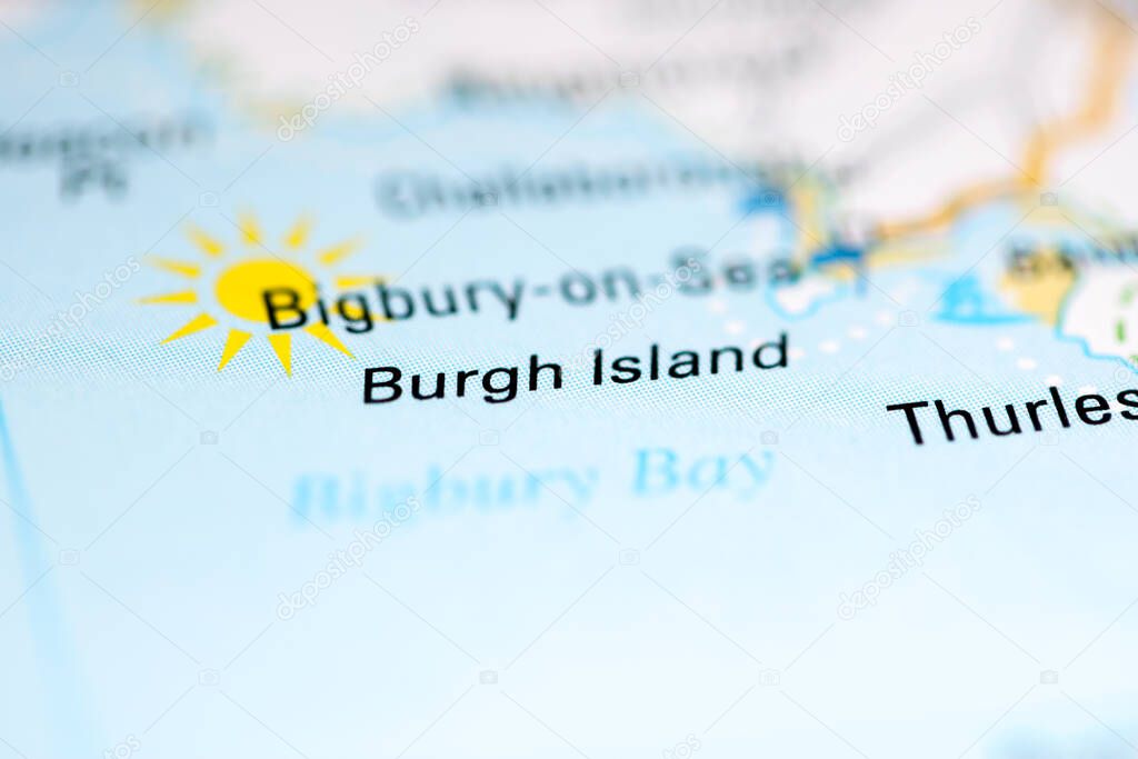 Burgh Island. United Kingdom on a geography map
