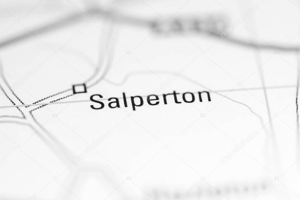 Salperton. United Kingdom on a geography map