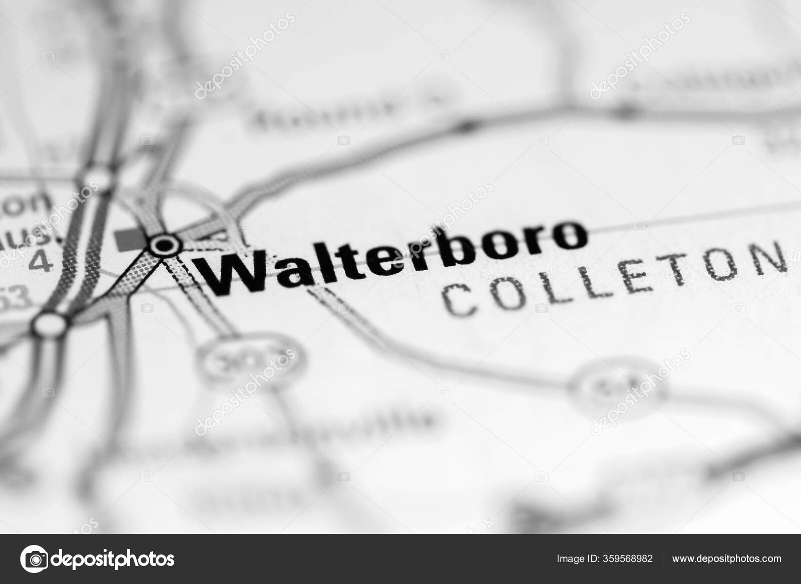 Walterboro South Carolina Usa Geography Map Stock Photo by