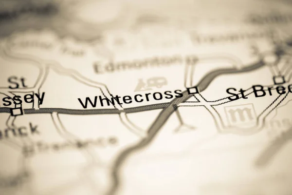 Biały Krzyż Zjednoczone Królestwo Mapie Geograficznej — Zdjęcie stockowe