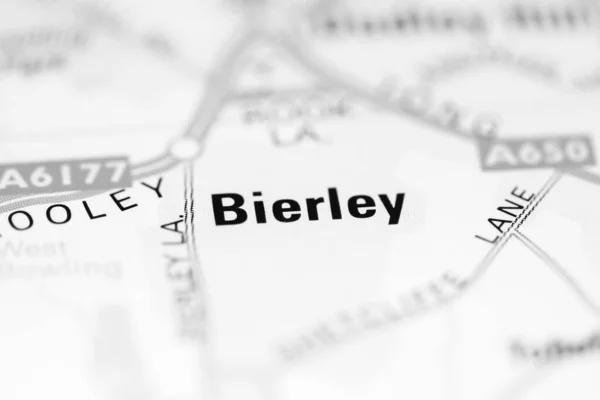 イギリスの地理地図上のBierley — ストック写真